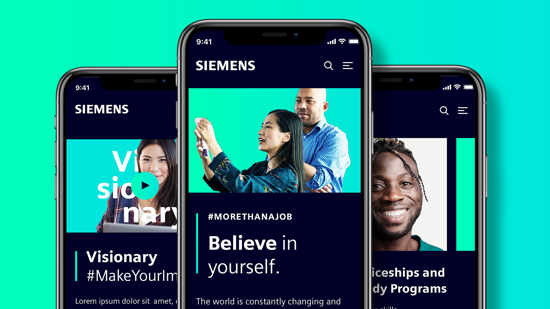 Siemens Employer Brand Experience - mobile view
